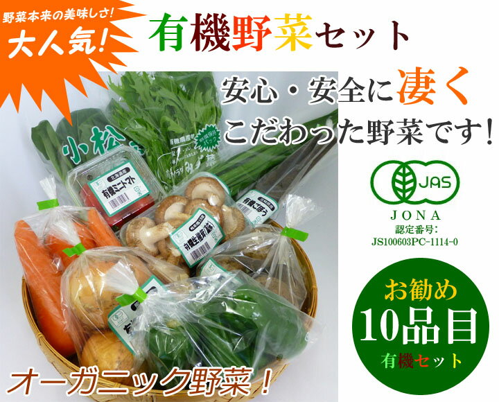 【1品ずつ個包装】無農薬 有機野菜 セット 10品目 オーガニックの野菜セット