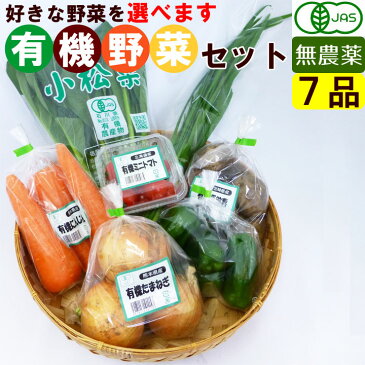 【1品ずつ個包装】無農薬 有機野菜セット 7品目 オーガニック 有機栽培 JAS認定　冷蔵便