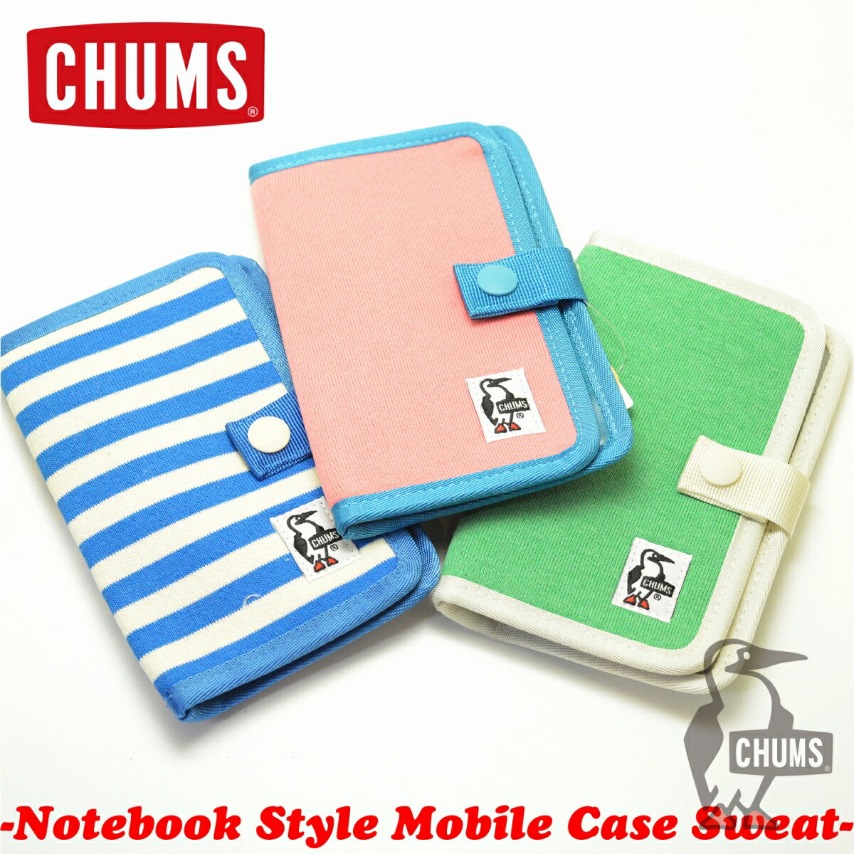 【ネコポス対応】CHUMS Notebook Style Mobile Case Sweat　ノートブックスタイルモバイルケーススウェットCHUMS チャムス バック 財布 コインケース トートバック ショルダー リュック メンズ レディース 店舗