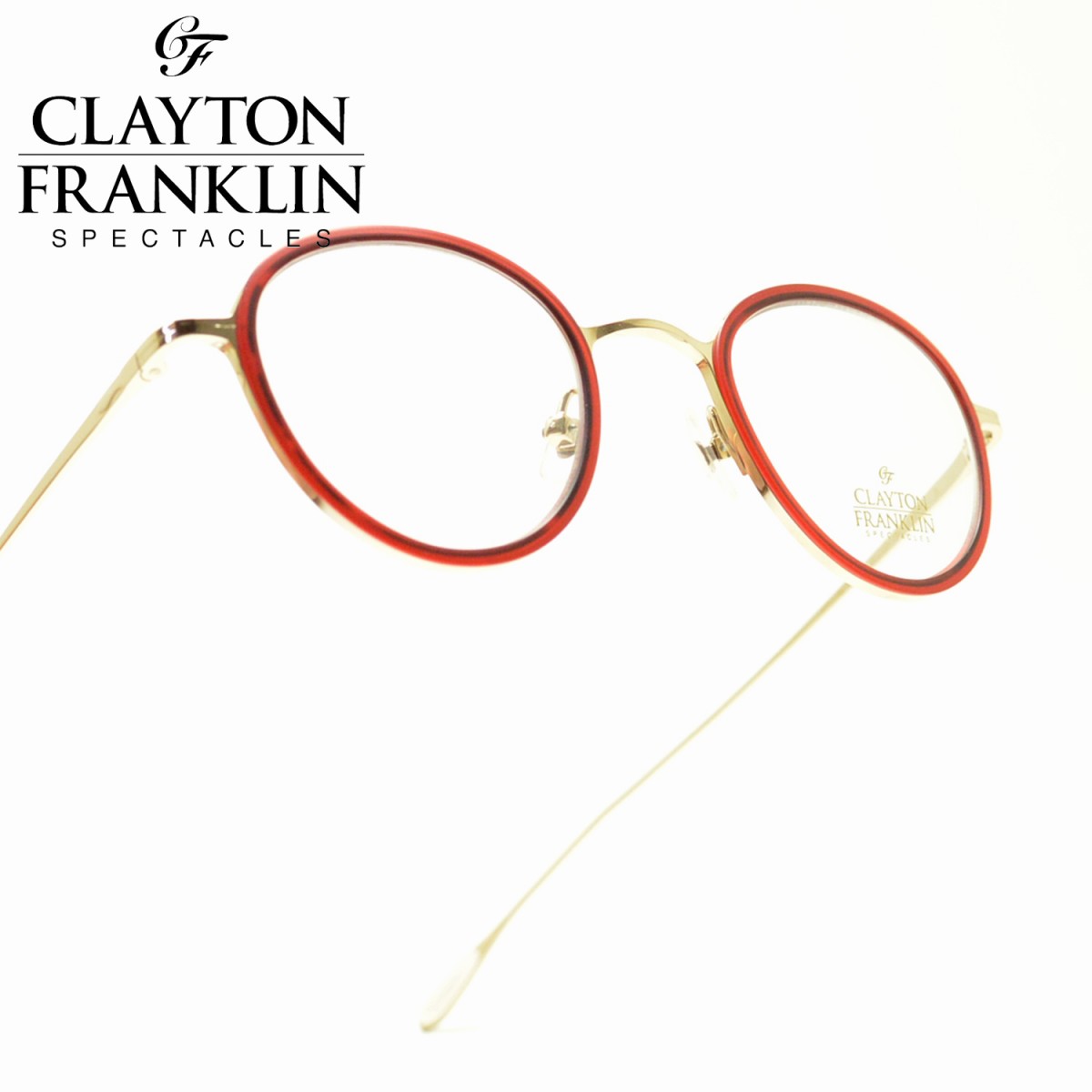 クレイトンフランクリン メガネ メンズ CLAYTON FRANKLIN クレイトンフランクリン627P GP/RDS ゴールド/レッドメガネ 眼鏡 めがね メンズ レディース おしゃれ ブランド 人気 おすすめ フレーム 流行り 度付き　レンズ
