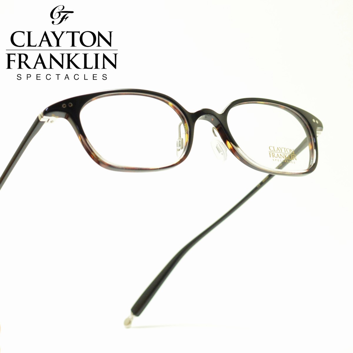 クレイトンフランクリン メガネ メンズ CLAYTON FRANKLIN クレイトンフランクリン722 BKDH ブラックデミハーフメガネ 眼鏡 めがね メンズ レディース おしゃれ ブランド 人気 おすすめ フレーム 流行り 度付き　レンズ