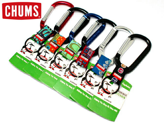 チャムス CHUMS キーキーパーCARABINER（カラビナ）カラフルPOPなベルトテープ付カラビナタイプキーホルダー