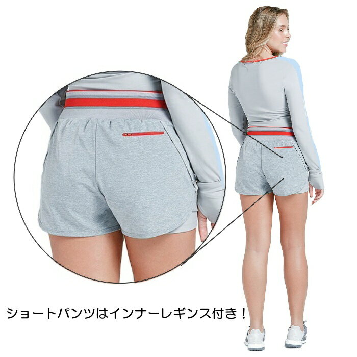 スポーツウェア 長袖ショートパンツ セット Tシャツ ラッシュガード フィットネスウェア ジョギング ランニング ウォーキング UVカット50+ レディース スポーツウェア上下セット おしゃれ 通販 ズン ヨガウェア トップスパンツ セット