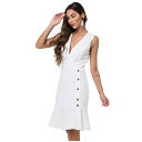 ワンピース インポート 白 トレンド ブラジル製 即納 海外ファッション 直輸入 膝上 ミニ 袖なし ノースリーブ おしゃれ 大人可愛い 送料無料 上品 ブラジル製