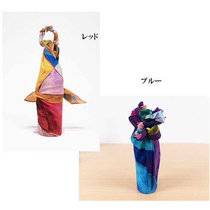 【日本製】 風呂敷 ふろしき エコバッグ スカーフ ステンドグラスブルー レッド 高級感 ブランド おしゃれ あそ美心 折りたたみ コンパクト おしゃれ 京都 染色 プリント