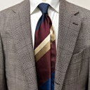 【10%OFF SALE】 【残り1点】 FRANCO BASSI ( フランコバッシ ) ネクタイ ストライプ柄 ダークネイビー ロイヤルブルー ボルドー オールシーズン シルク ギフト 春ギフト 25春夏 大剣8cm