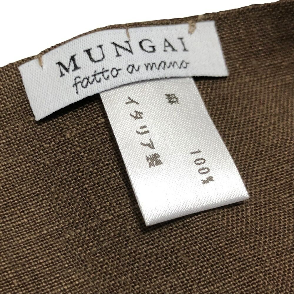 MUNGAI(ムンガイ)ブラウンtimes;ベージュパイピングネッカチーフイタリア製ハンドメイドギフトプレゼント【国内正規品】