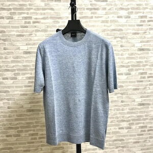 BAFY ( バフィー ) ライトブルー モックネック ニット 半袖 丸首 サマーニット Tシャツ リネン コットン ネップ 春夏 イタリア製 BAFY ( バフィー ) ライトブルー モックネック ニット 半袖 丸首 サマーニット Tシャツ リネン コットン ネップ 春夏 イタリア製