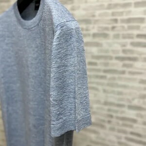 BAFY ( バフィー ) ライトブルー モックネック ニット 半袖 丸首 サマーニット Tシャツ リネン コットン ネップ 春夏 イタリア製