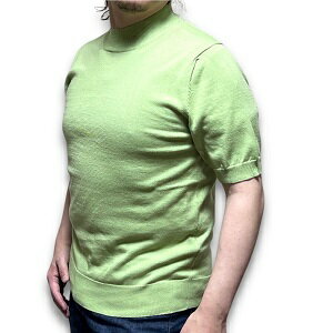 BAFY ( バフィー ) モックネック ニット グリーン 半袖 サマーニット Tシャツ コットン ペールグリーン MENTA 春夏 イタリア製