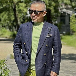 【残り46サイズ1点】 BAFY ( バフィー ) モックネック ニット グリーン 半袖 サマーニッ