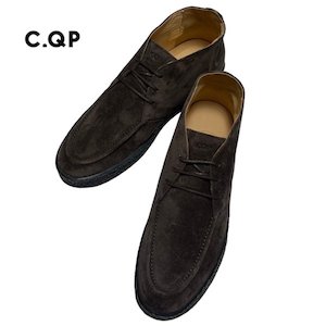 C.QP シーキューピー 革靴 チャッカブーツ ブラウン スエード クレープソール ハンドメイド シークレット ブーツ スゥエード 牛革  