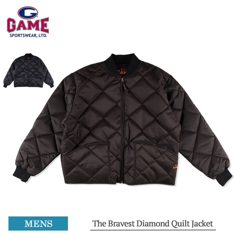 ゲームスポーツウェア GAME SPORTSWEAR キルティングジャケット1221-J The Bravest Diamond Quilt Jacket メンズ ジャケット アウター ワークジャケット ブルゾン ワークウェア 耐風性 キルトジャケット ジップアップ 作業服 防寒対策 秋冬 ブラック ネイビー