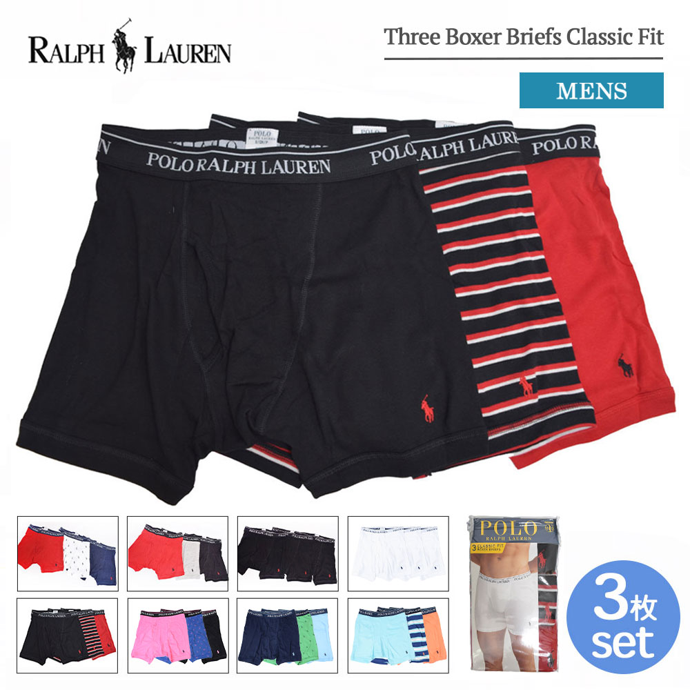 ポロ ラルフローレン ボクサーパンツ メンズ ポロ ラルフ ローレン POLO RALPH LAUREN RCBBP3 Three Boxer Briefs Classic Fit メンズ ボクサーブリーフ アンダーウェア ボクサーショーツ パンツ インナー メンズショーツ ボクサーパンツ 下着 肌着 3枚セット