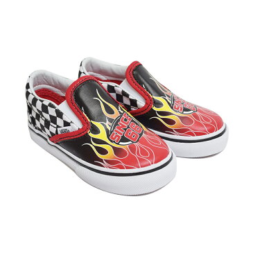 ワケあり-1539VANS TODDLERバンズ トドラー【VN000EX8UJ6】Classic Slip-Onクラシックスリッポン(Race Flame) Black/Racingレッド ブラック ホワイト チェッカーボード幼児用スニーカー 靴