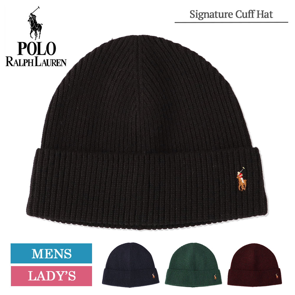 ポロラルフローレン ニット帽 メンズ ポロ ラルフ ローレン ニットキャップ ニット帽 Polo Ralph Lauren PC0483 Signature Cuff Hat メンズ レディース 帽子 ビーニー ポニー ジョギング ランニング スポーツ プレゼント 誕生日 贈り物 冬 クリスマス ブラック ネイビー グリーン ワインレッド