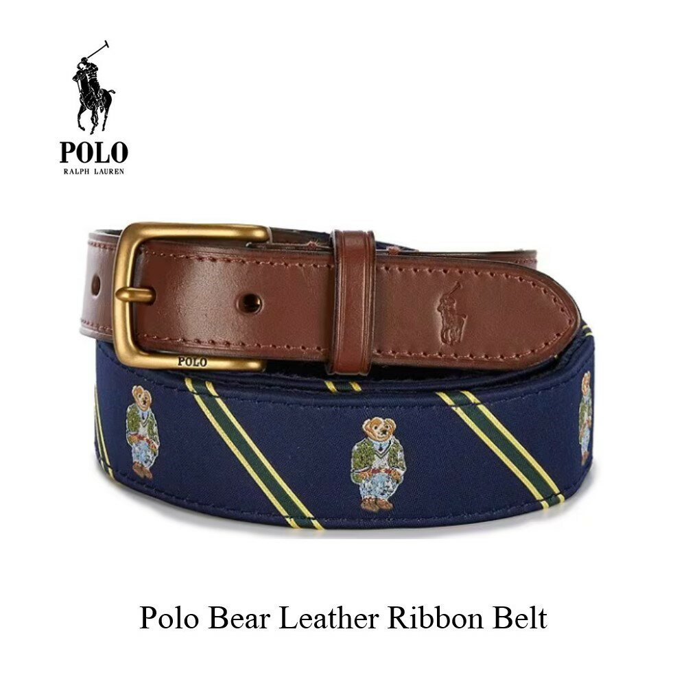 レザーベルト ポロ ラルフローレン ポロベア リボン レザーベルト テディベア くま Polo Ralph Lauren POLO BEAR LEATHER RIBBON BELT 405931711001