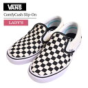 VANS バンズ ヴァンズ VN0A3WMDVO4 ComfyCush Slip-On コンフィクッシュ スリッポン レディース 靴 シューズ くつ ランニング キャンバス スエード 通勤 通学 カジュアル 運動靴 Classic Checkerboard True White ホワイト ブラック