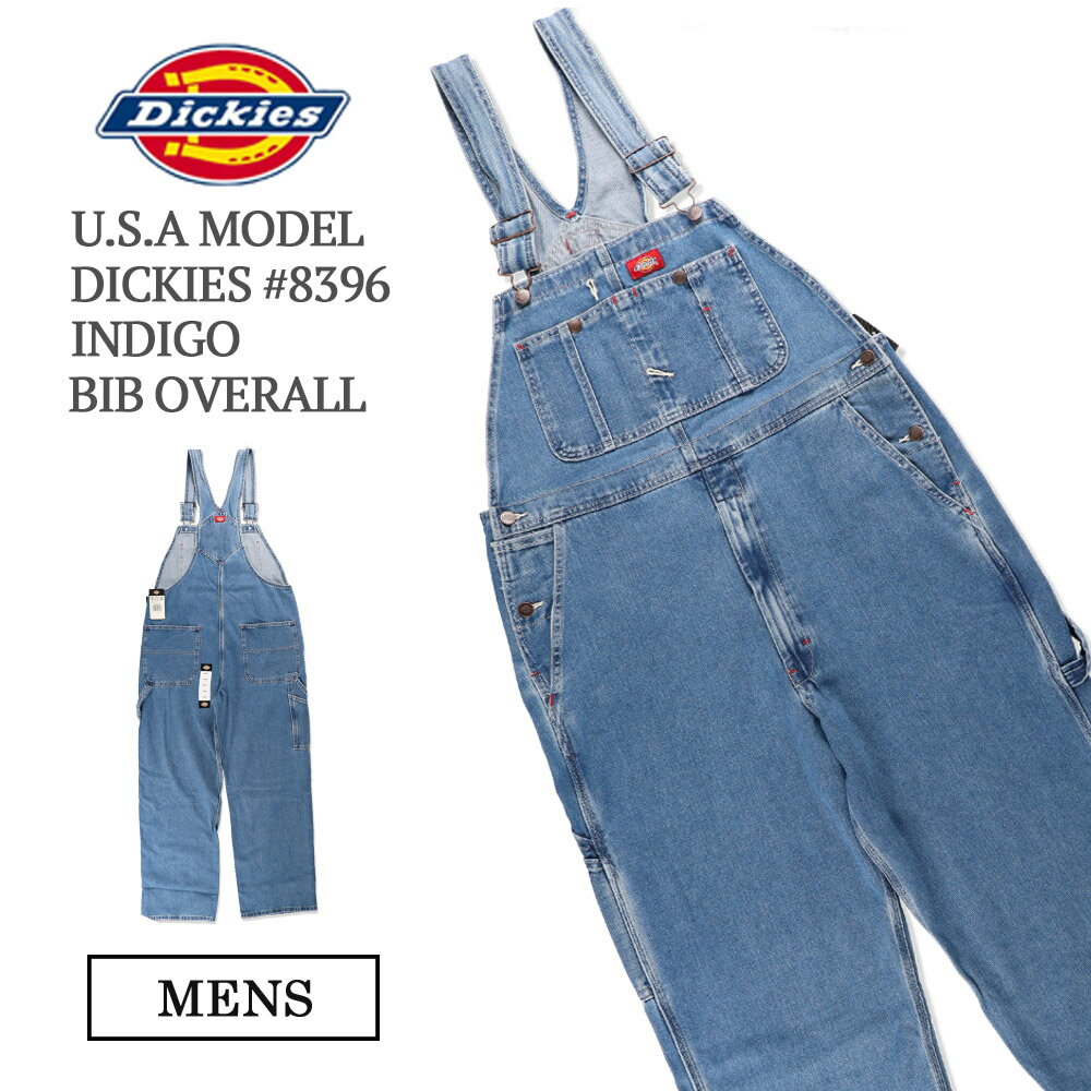 商品名 DICKIES Stonewashed Indigo Bib Overalls ブランド 1922年アメリカ、テキサスで誕生したUSAワークブランド DICKIES （ディッキーズ）。某有名雑誌に掲載され、芸能人・スタイリストの間で話題になるほどの抜群の履きやすさ。もともと作業着の為に作られた機能性、耐久性を重視したパンツは、今やワークの域を超えストリートなどからも支持され、老舗カジュアルブランドの定番アイテムとして定着しています。 説明 12ozのストーンウォッシュ加工が施された生地は着心地がよいオーバーオールです。 トリプルステッチのしっかりした縫製で強度があるため作業系にも適しています。 年間を通してご愛用頂けるカラー。 アウトドア、日常はもちろん作業着としても大活躍します。 ■素材：コットン100％ W / L 総丈 ウエスト ヒップ 股上 股下 渡り幅 裾幅 W30/L32 157 86 108 32 81 　　　 33 　　　 25 W32/L32 161 90 114 34 81 35 　　　 26 W34/L32 163 96 120 35 80 36 　　　 27 W36/L32 166 100 126 38 80 38 　　　 27 ※平置き・手作業で計測しているため、多少の誤差があることを予めご了承ください。 ※画面と実物では色が多少異なります。 当店のサイズ採寸方法について 当店の不良品の基準について