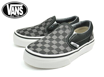 定番 再入荷 VANS KIDS バンズ キッズ VN-0ZBUEO0 KIDS CLASSIC SLIP-ON Checkerboard クラシックスリッポン 子供用スニーカー 子供 シューズ スニーカー くつ 子ども こども グレー ブラック チェッカーボード