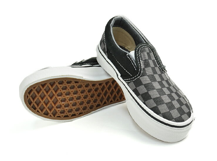 定番 再入荷 VANS KIDS バンズ キッズ VN-0ZBUEO0 KIDS CLASSIC SLIP-ON Checkerboard クラシックスリッポン 子供用スニーカー 子供 シューズ スニーカー くつ 子ども こども グレー ブラック チェッカーボード