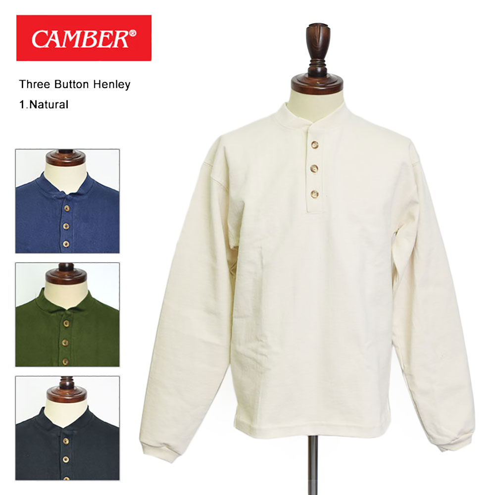 【期間限定】【超特価8,200円→5,000円】CAMBER キャンバー #964 THREE BUTTON HENLEY メンズ ヘンリーネック 長袖Tシャツ