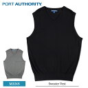 ポートオーソリティ PORT AUTHORITY セーター ベスト Vネック Vネックベスト メンズ SW286 Sweater Vest セーターベスト チョッキ 無地 オフィス カジュアル ジレ ジップ ワークウェア フリース チョッキ 作業服 防寒 秋冬 春