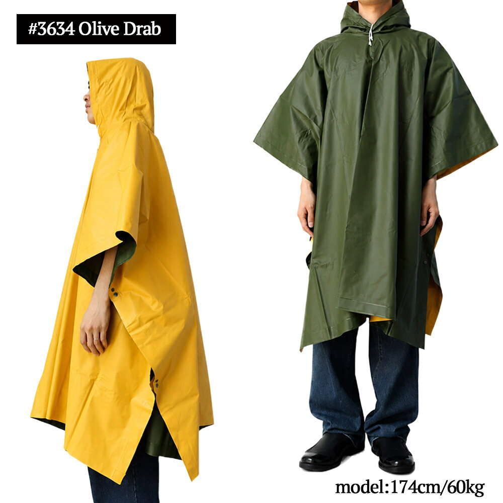 メール便 Rothco ロスコ Reversible PVC Poncho ロスコ リバーシブル PVC ポンチョ レインポンチョ 防水 レインコート メンズ レディース ユニセックス フード付き アウトドア フェス キャンプ 釣り 自転車 ミリタリー 雨具 #3634 #3644 delicious-10018321 デリシャス USA直輸入 セレクト サンプル画像2