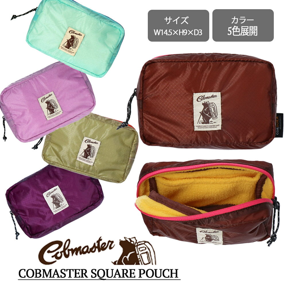 メール便 COBMASTER コブマスター COB SQUARE POUCH M メンズ レディース ユニセックス コーデュラシルナイロン 防水 熊 ポーチ 小物入れ ファスナー 通勤 通学 80663400