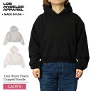 ロサンゼルスアパレル スウェット レディース 14oz ヘビーフリース クロップド フーディー LOS ANGELES APPAREL ロスアパ HF-19 Heavy Fleece Cropped Hoodie XS S M L XL 長袖 無地 丈短め 米国製 アメリカ製 MADE IN USA 秋 秋物 裏起毛 部屋着