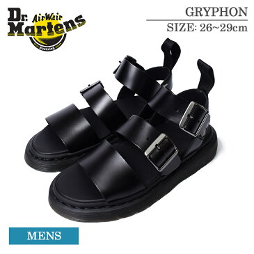 Dr.Martens ドクターマーチン 15695001 GRYPHON STRAP SANDAL メンズ グリフォン ストラップサンダル サンダル 厚底 コンフォートサンダル レザーサンダル エアクッションソール ブランド 本革 BLACK ブラック