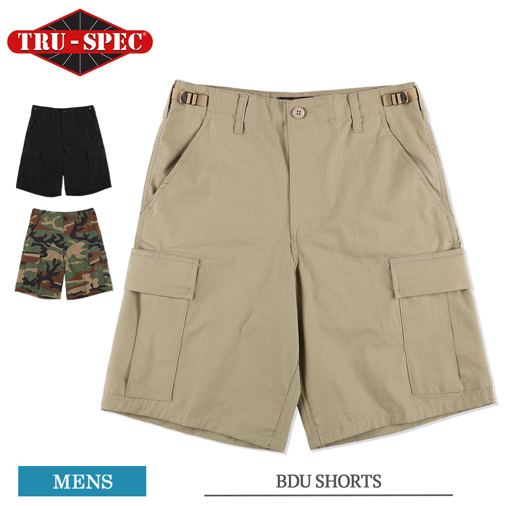 TRU SPEC トゥルースペック BDU SHORTS メンズ カーゴショーツ ショートパンツ ハーフパンツ 短パン 半ズボン 米軍 ボトムス ミリタリーパンツ カーゴパンツ カジュアル アウトドア 迷彩 夏 ブ…