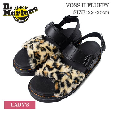 Dr.Martens ドクターマーチン 26721285 Zebrilus Voss II Fluffy Sandal レディース ヴォス II フラッフィ イエローウェルトステッチ サンダル 厚底 ストラップサンダル コンフォートサンダル フェイクファー スライドサンダル タン レオパード ブラック ヒョウ柄