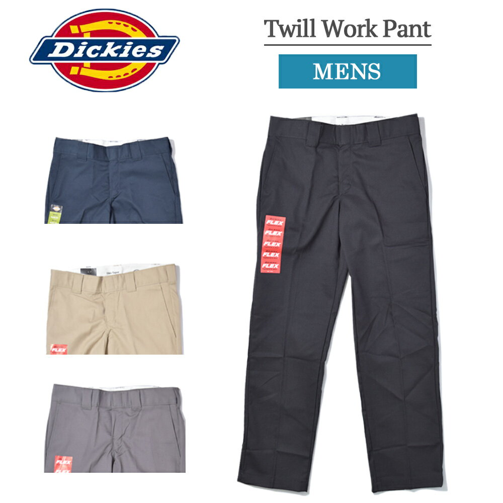 ディッキーズ Dickies WP596 Twill Work Pant ツイル ワーク パンツ メンズ ボトムス チノパン 作業着 作業服 スリムフィット カジュアル Black DarkNavy sand Gray ブラック ダークネイビー サンド グレー