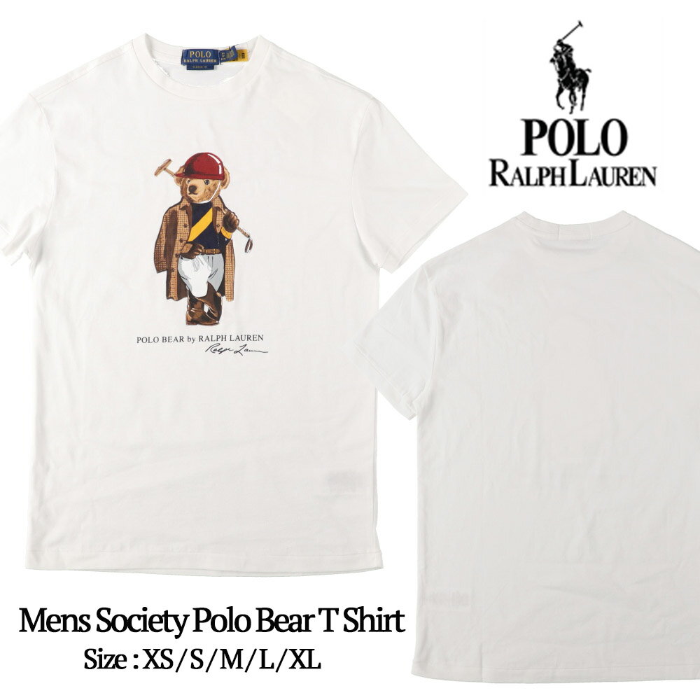 メール便 POLO RALPH LAUREN ポロ ラルフローレン ポロベア Tシャツ メンズ 半袖 710B14626001 POLO SOCIETY BEAR クルーネック カットソー コットン ゴルフベア プリントT おしゃれ