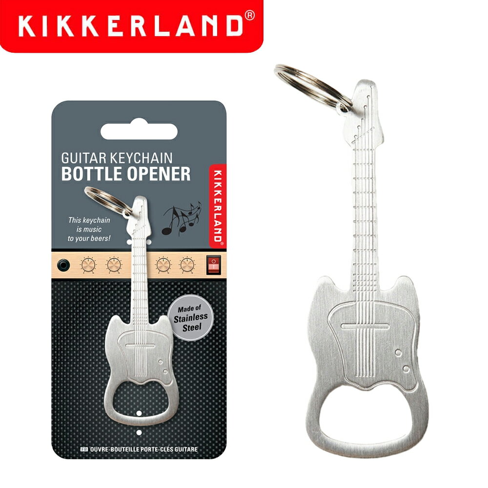 メール便 KIKKERLAND Guitar Keychain Bottle Opener ギターキーチェーンボトルオープナー 栓抜き付きキーホルダー キーチェーン 音楽好き向け ギターモチーフ キーホルダー おしゃれ キーリング KKR101 DETAIL ディテール ギフト 誕生日 記念日 プレゼント