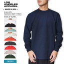 ロサンゼルスアパレル LOS ANGELES APPAREL ロスアパ ロンT 長袖Tシャツ 厚手 ヘビーウェイト ガーメントダイ メンズ 1807GD 6.5oz Garment Dye T-Shirt 長袖T ロングスリーブ ロングTシャツ カットソー 無地 無地ロンT 秋 冬 米国製 アメリカ製 MADE IN USA