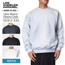 ロサンゼルスアパレル スウェット 14oz ヘビーフリース クルーネック LOS ANGELES APPAREL ロスアパ HF-07 Heavy Fleece Crew メンズ トレーナー S M L XL XXL 長袖 裏起毛 部屋着 米国製 アメリカ製 MADE IN USA ホワイト ブラック アッシュ ネイビー 秋 秋物