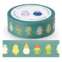 【お買い物マラソン期間限定ポイント5倍】マスキングテープ 濱文様 インコ並べ 紙テープ マステ 紙テープ 和紙テープ 15mm x 5m おしゃれ かわいい ギ...