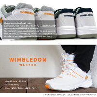 WIMBLEDONウィンブルドンテニスシューズレディース全2色WL3500WL-3500ジュニアオールコート対応モデル軽量4E外反母趾ソフトテニス部活動作業履き白スニーカー