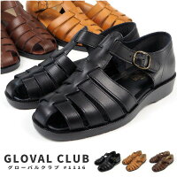 グルカサンダル カメサンダル カウンター付き メンズ グローバルクラブ GLOBAL CLUB No.1116 M-1116 牛革 本革 ビジネス ビジカジ ドライビングシューズ