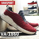 ランニングシューズ スニーカー メンズ VANSPORT ヴァンスポーツ VA-1860 軽運動 ジョギング 軽量設計 クッションインソール スポーツ カジュアル スリッポン スプラッシュソール