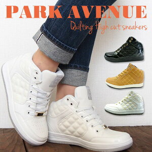 PARK AVENUE パークアベニュー スニーカー レディース 全4色 PA-211 ミッドカット ハイカットスニーカー ダンスシューズ キルティング シンプル