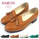 ハルタ HARUTA オペラシューズ 9090 レディース タッセル ウィングチップ 本革 日本製 マニッシュシューズ オペラパンプス