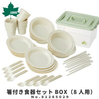 LOGOS ロゴス アウトドア用カトラリーセット 箸付き食器セットBOX（8人用） 81285029 アウトドア用品 コップ/プレート(お皿)/お箸/スプーン/ボウル(深皿) ロゴスライフライン 食器 キャンプ アウトドア