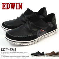 軽量2WAYスニーカー メンズ EDWIN エドウィン EDW-7535 スリッポン 軽量設計 かかとが踏める 幅広 3E相当 ヴィンテージ加工 スリッパ履き