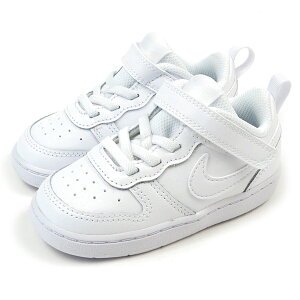 ナイキ NIKE ファーストシューズ NIKE COURT BOROUGH LOW 2 (TDV) ナイキ コート バーロウ LOW 2 TDV BQ5453 100 キッズ ベビー スニーカー 白スニーカー ベビーシューズ ベルクロ 面ファスナー カジュアル シンプル レザー