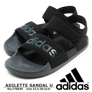 【11%OFFセール 5/11 9:00まで】 アディダス adidas スポーツサンダル ADILETTE SANDAL U アディレッタサンダル U FY8649 メンズ レディース サンダル ベルクロ マジックテープ ジュニア 黒 ブラック