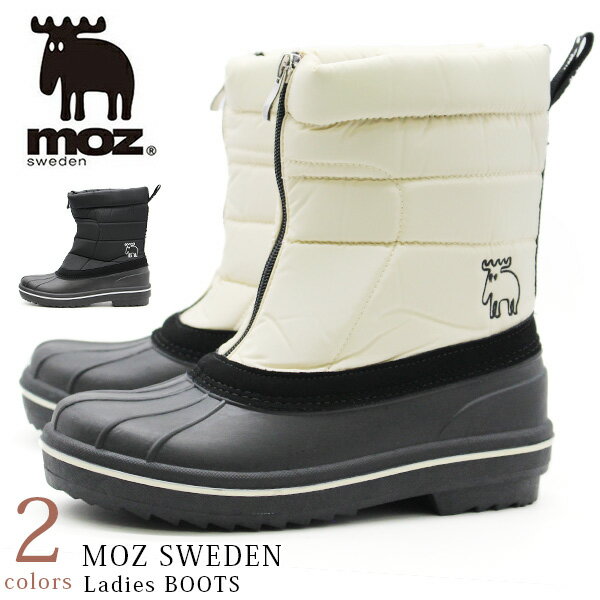 【秋冬先行セールで100円クーポン配布中】モズ ブーツ レディース 靴 黒 ブラック アイボリースノーブーツ ショートブーツ 防水 雨 雪 防寒 暖かい ボア 冬 防滑 滑らない おしゃれ レインシューズ スノーシューズ 秋 冬 保温 キャラクター クリスマス moz MZ-7216