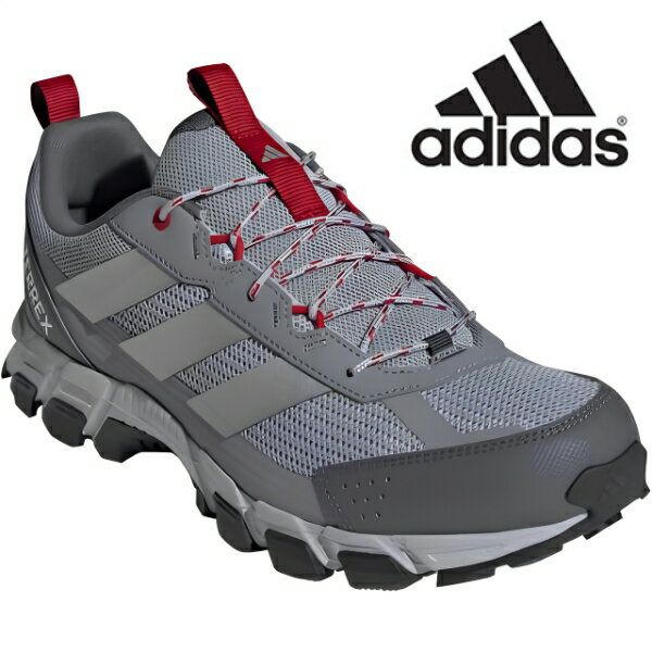 アディダス スニーカー メンズ トレッキングシューズ トレイルランニング ハイキング ローカット 靴 シルバー テレックス ロッカディア adidas TERREX ROCKADIA KJ0414 歩きやすい 痛くない 疲れない 軽量 クッション アウトドア キャンプ
